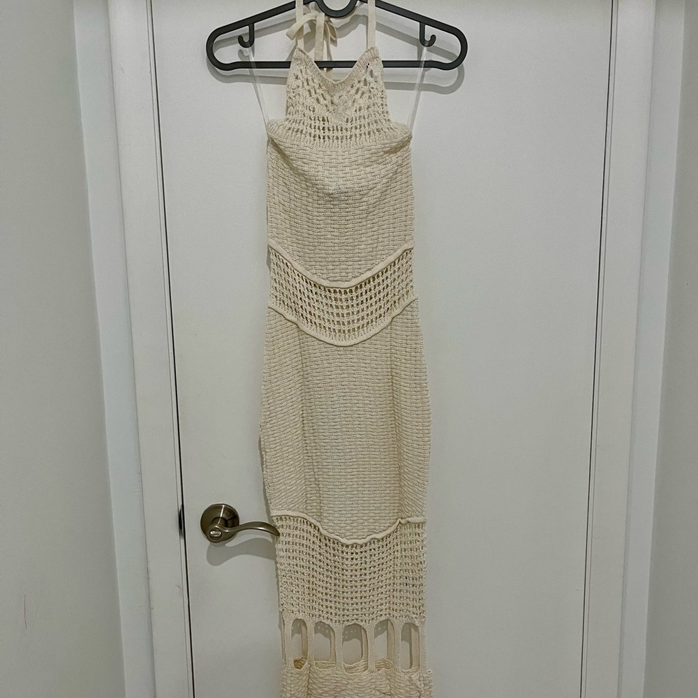 ATELIER ZEST Women's Crochet Maxi Dress, Mesh Knit Swimsuit & Lace Coverup